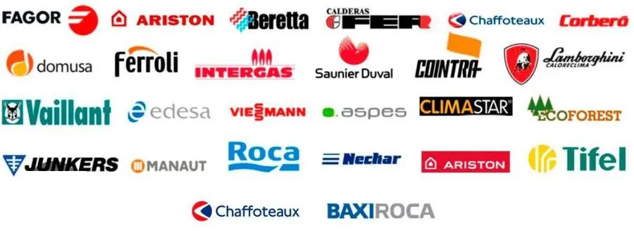 Logotipos de marcas de calderas con las que trabajamos
